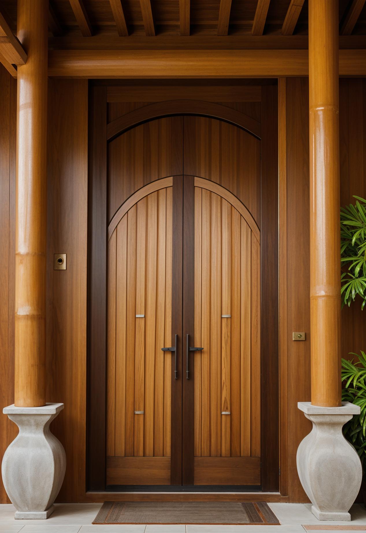 29 Stunning Wooden Door Designs for Main Entrances 25 12. Zen-Inspired Wooden Door Section-0