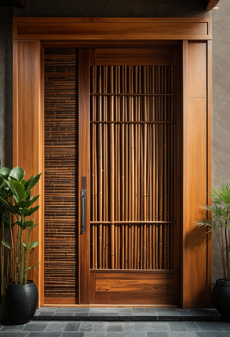 29 Stunning Wooden Door Designs for Main Entrances 26 12. Zen-Inspired Wooden Door Section-1