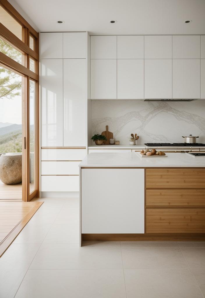 27 Atemberaubende weiße Küchenschränke: Ideen, um Ihren Raum mit zeitloser Eleganz aufzuhellen 17 12. Zen White Kitchen Design-0