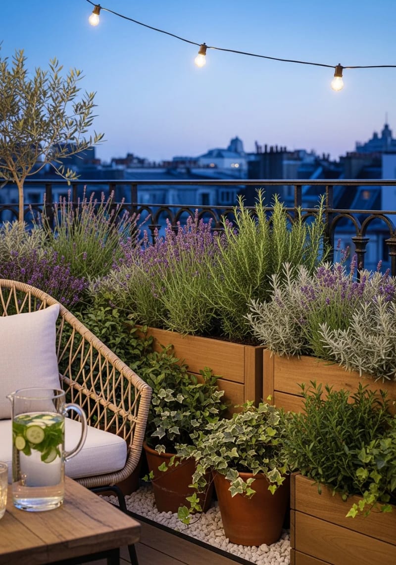 19 breathtaking urban garden balcony for a stylish outdoor area 25 Order a fragrant lavender and rosemary limits for sensory relaxation 1 to 1