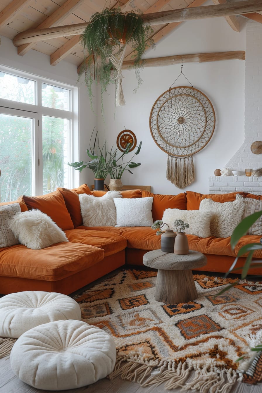 19 beautiful boho in the middle of the century modern living room 30 Boho in the middle of the century modern living room