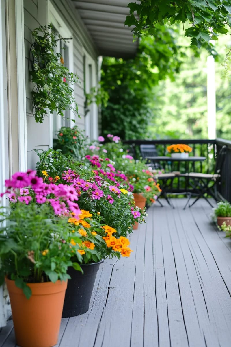25 Unique Terrace Garden Ideas to Elevate Your Outdoor Space 60 butterfly haven terrace with milkweed, cosmos, and colorful wildflowers 1