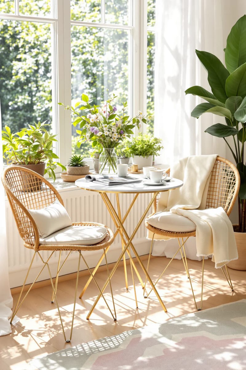 19 small conservatory ideas to open small rooms 28 Compact round bistroic for sunny morning breakfast 1