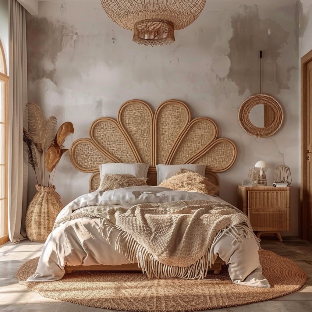 29 wunderschöne neutrale Boho -Schlafzimmer: verträumte und entspannende Räume 9 Gemütliches Boho -Schlafzimmer