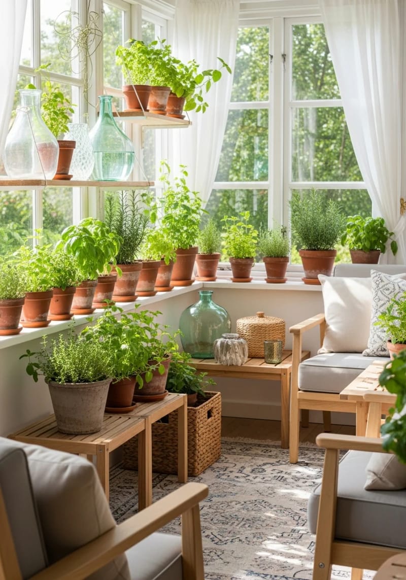 15 beautiful winter garden decoration ideas to refresh your home 31 In the inner herb garden lines the window sills for a fresh, fragrant touch 1 out of 1