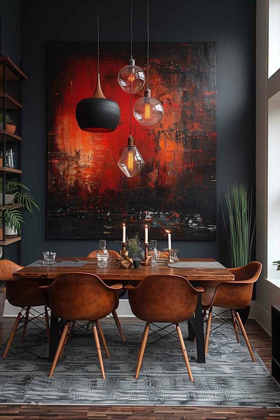 15 new modern dining room ideas from the middle of the century 15 15 5. 1960s abstract art as a focal-0