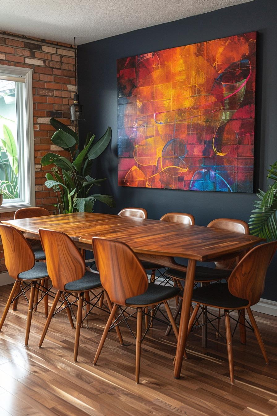 15 new modern dining room ideas from the middle of the century 16 5. 1960s abstract art as a focal-1