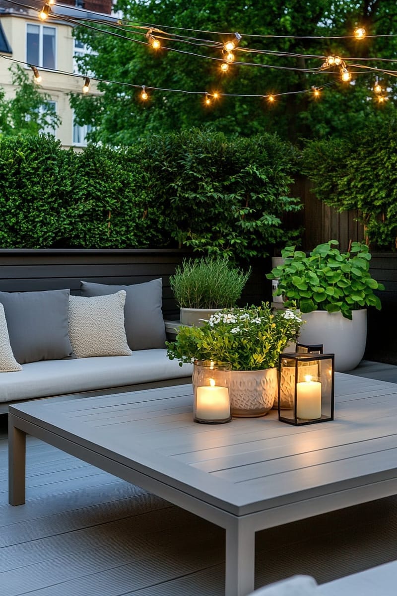 25 Unique Terrace Garden Ideas to Elevate Your Outdoor Space 55 scandinavian-inspired terrace with light wood furniture and soft green foliage 1
