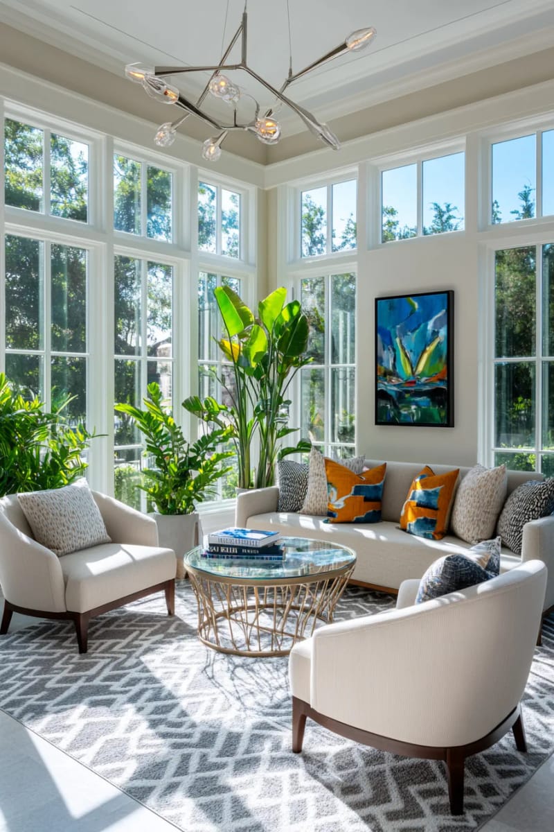 15 wonderful winter garden decoration ideas to refresh your home 25 Statement chandelier and wall art for an increased artistic retreat 1