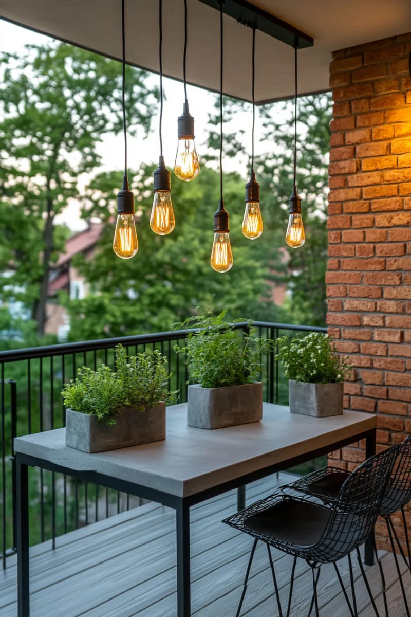25 atemberaubende Balkondekorationsideen für moderne Räume 35 Aussage hängende Glühbirnen für eine Industrie-Chic-Atmosphäre 1
