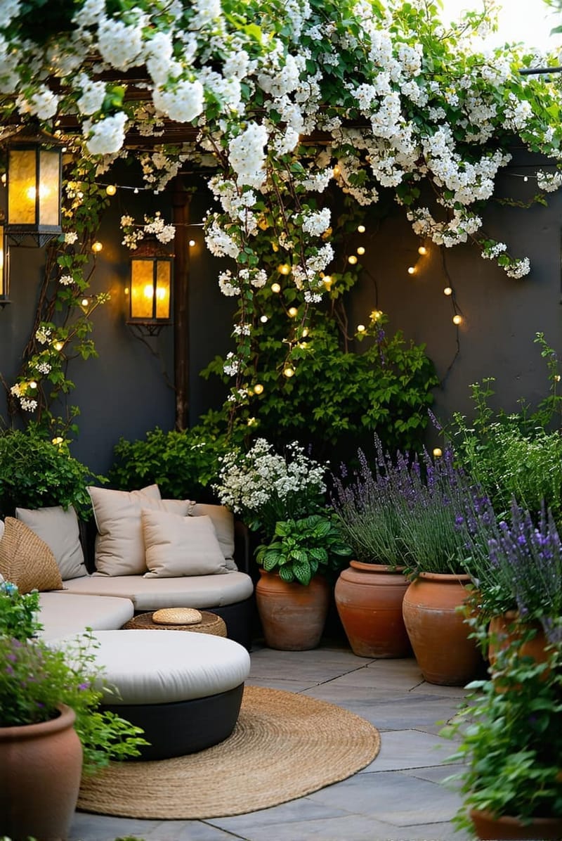 25 Unique Terrace Garden Ideas to Elevate Your Outdoor Space 46 subtle perfume garden with night-blooming jasmine and fragrant herbs 1