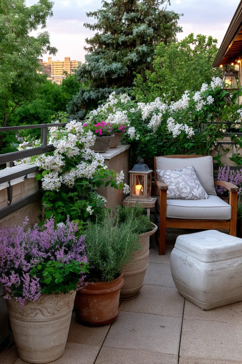 25 Unique Terrace Garden Ideas to Elevate Your Outdoor Space 47 subtle perfume garden with night-blooming jasmine and fragrant herbs 1