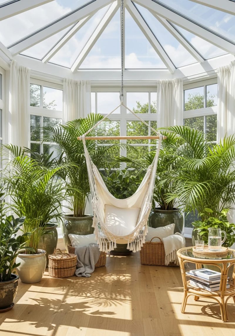 15 beautiful winter garden decoration ideas to refresh your home 12 Winter gardens Hängematen cover of tropical pot surfaces 1 surrounded 1