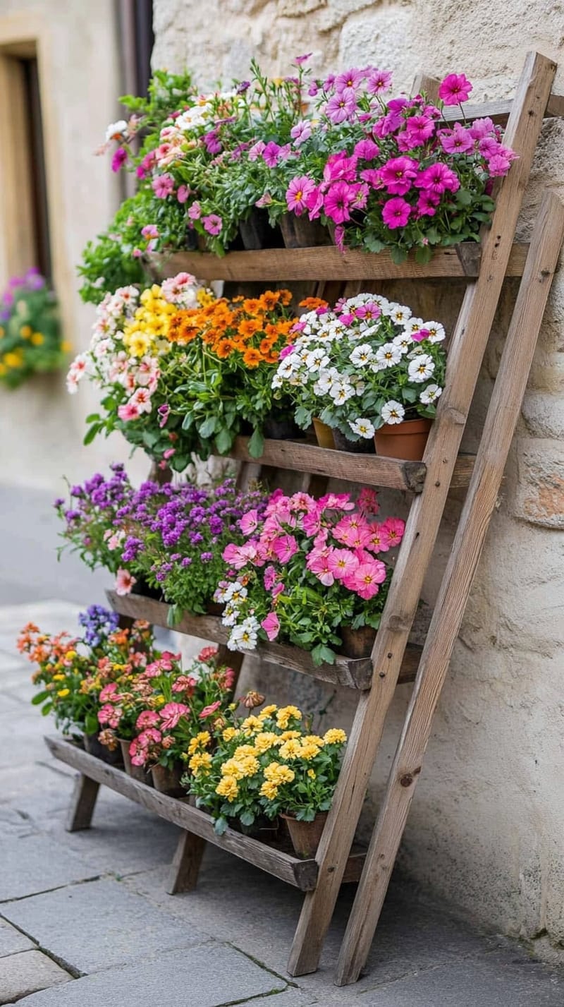 25 Unique Terrace Garden Ideas to Elevate Your Outdoor Space 19 vertical garden wall using recycled wooden pallets and trailing flowers 1