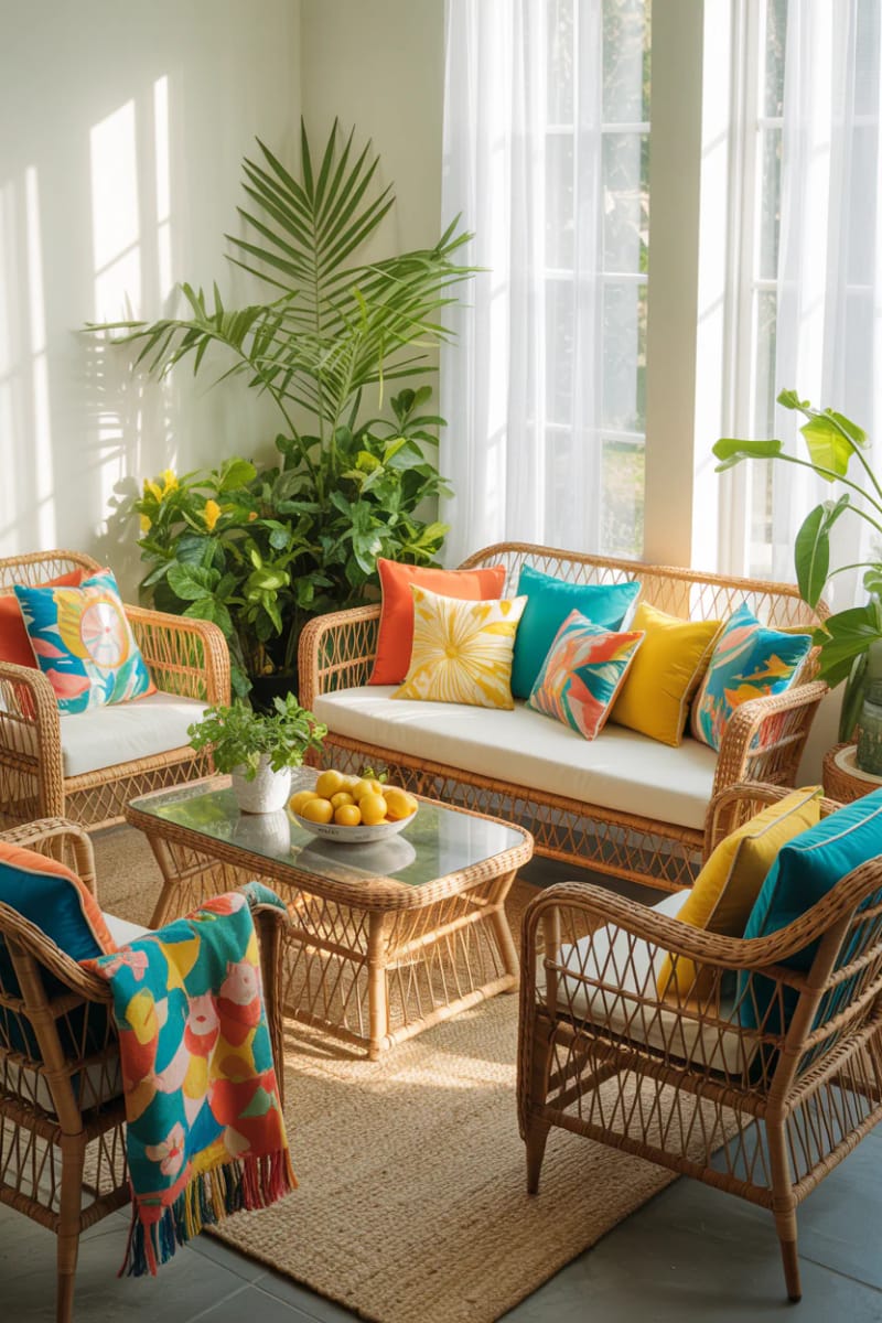 15 beautiful winter garden decoration ideas to refresh your home 19 Pastry furniture set paired with brave summer-inspired accent colors 1