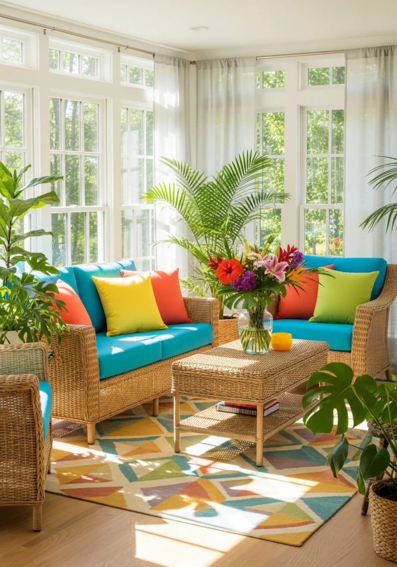15 beautiful winter garden decoration ideas to refresh your home 21 Pastry furniture set paired with brave summer-inspired accent colors 1