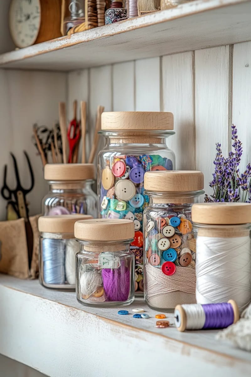 Glass glasses with wooden lids for button and term memory 1