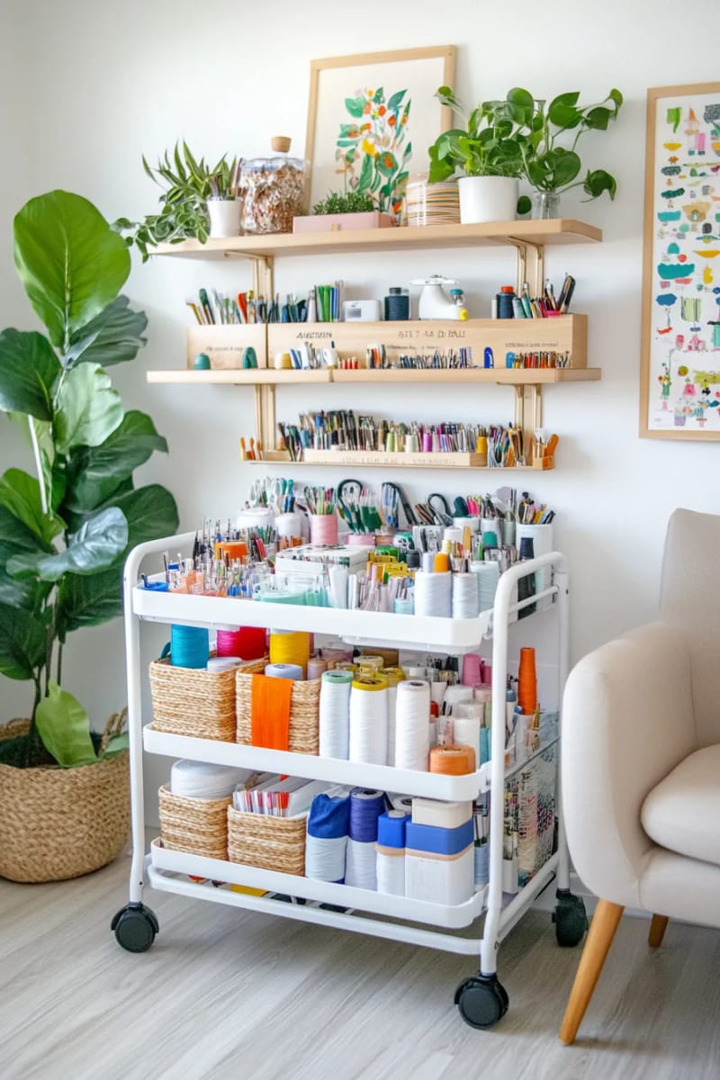 Repeated IKEA carts for mobile sewing supply 1
