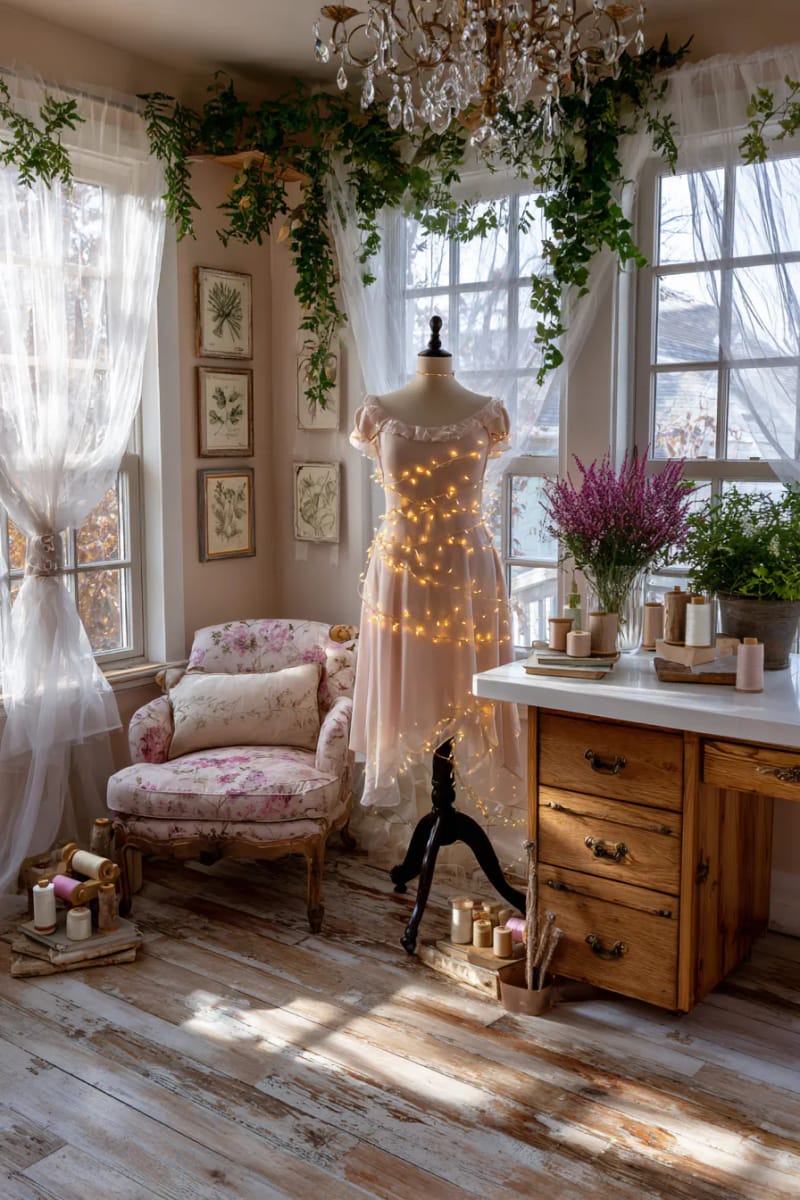 Vintage dress shape in twinkle fairy lights 1 wrapped 1