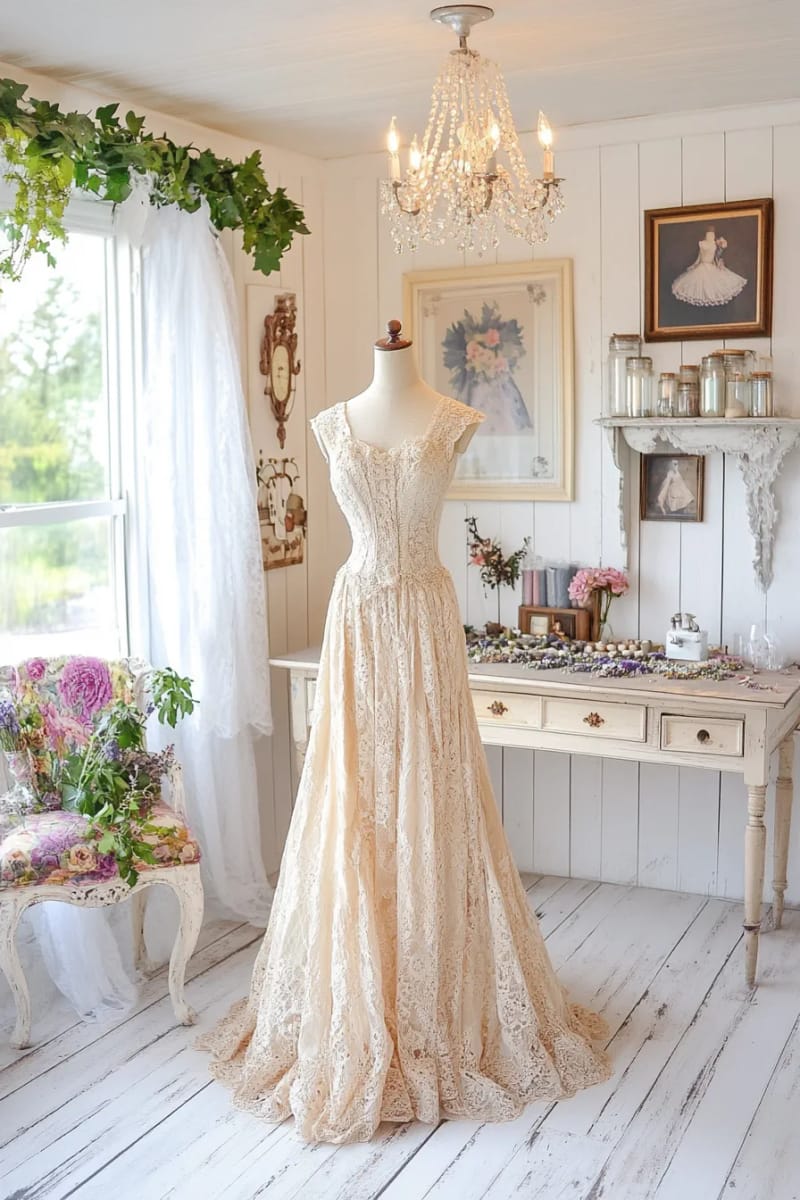 Vintage dress shape in twinkle fairy lights 1 wrapped 1
