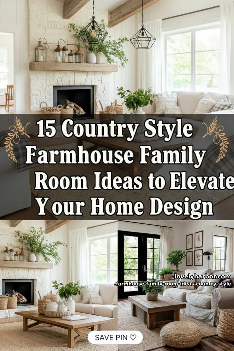 Country Style Farm Family Room Ideas – Collage 45