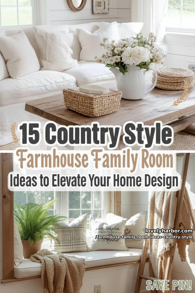 Country Style Farm Family Room Ideas – Collage 46