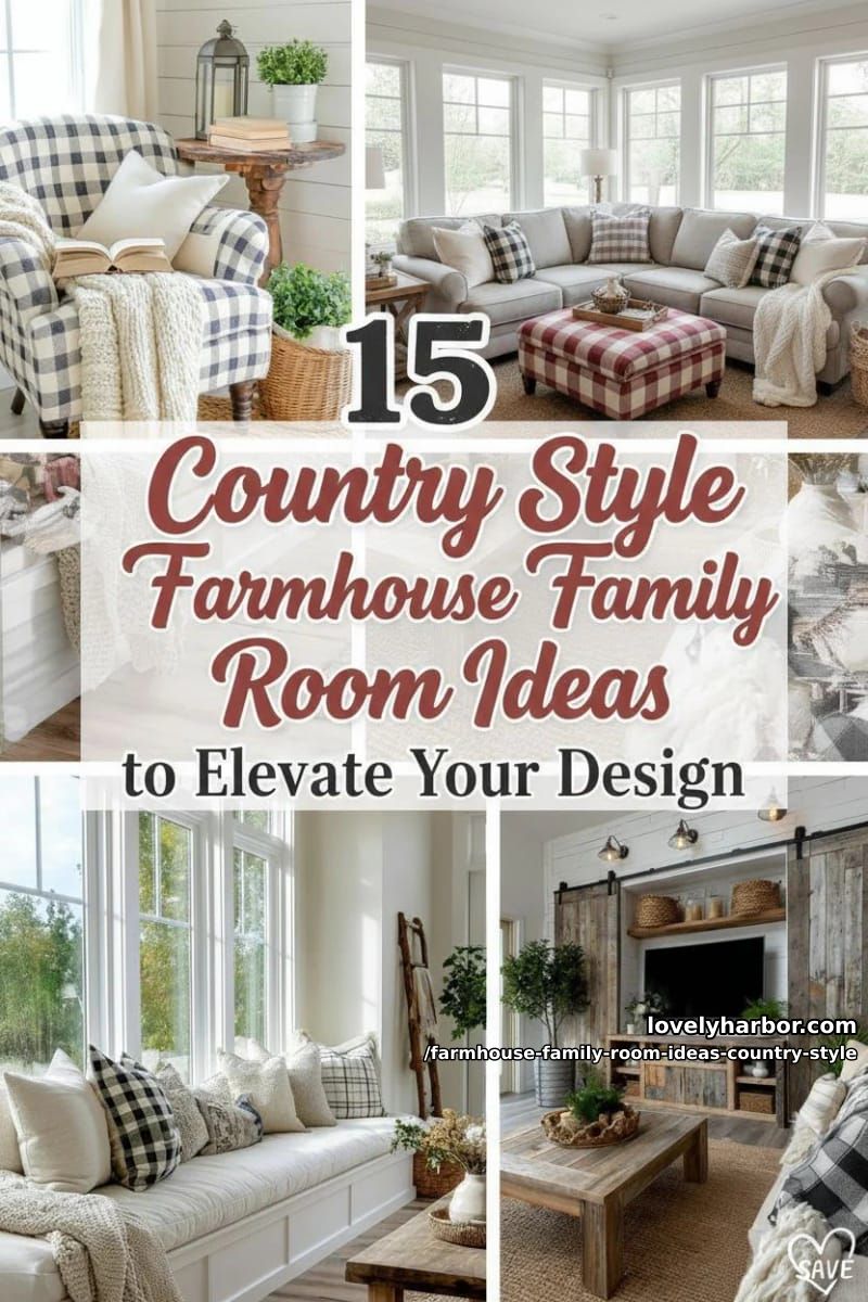 Country Style Farm Family Room Ideas – Collage 47