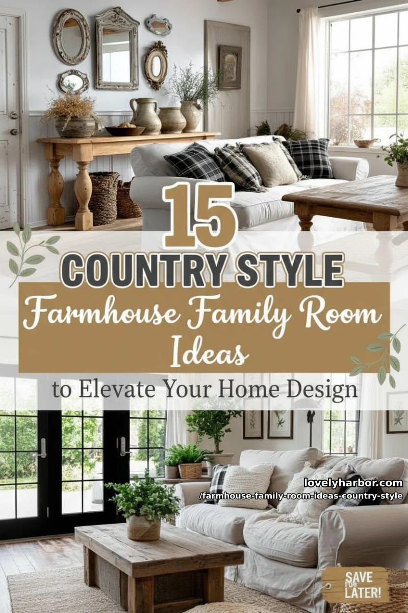 Country Style Farm Family Room Ideas – Collage 49