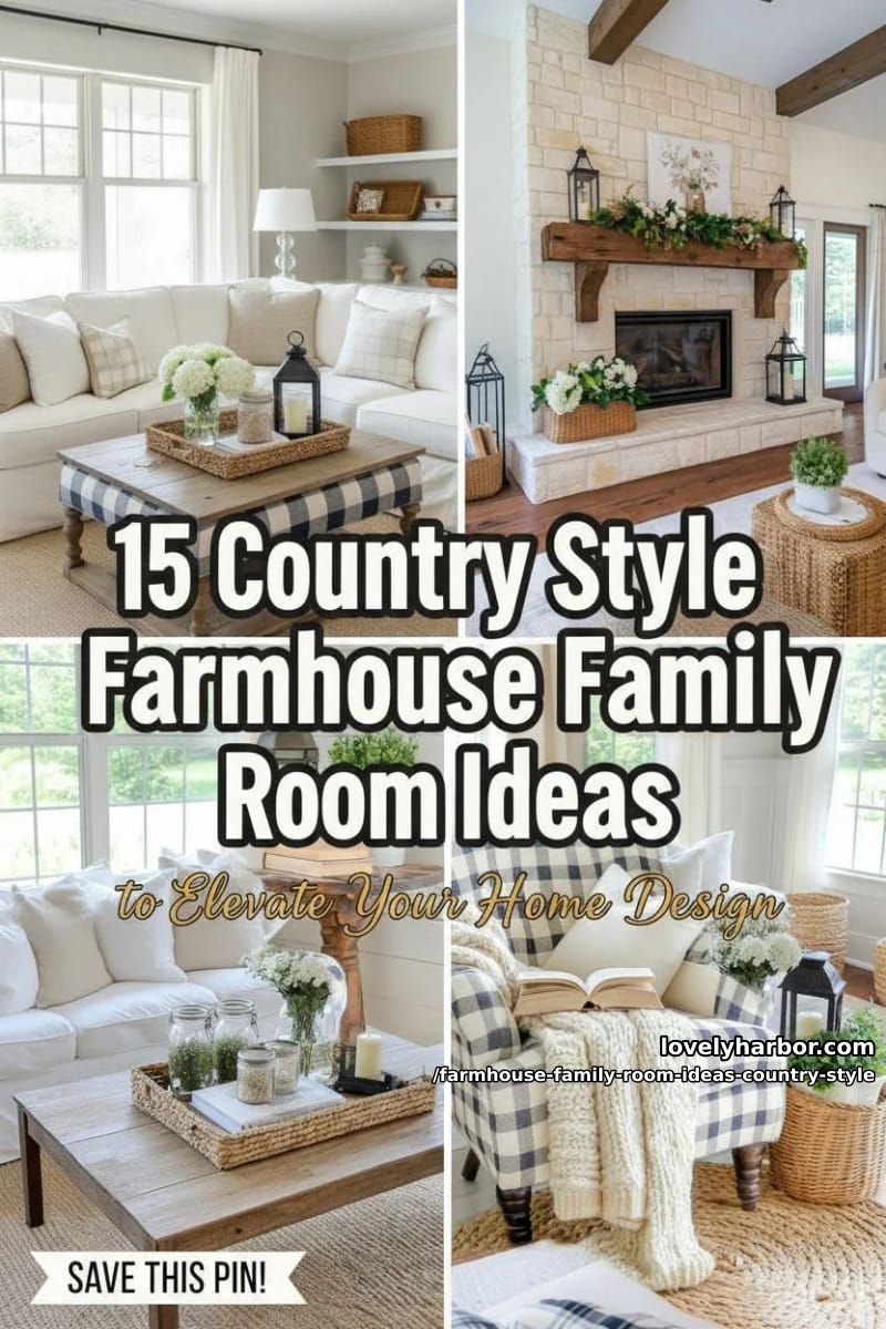 Country Style Farm Family Room Ideas – Collage 50