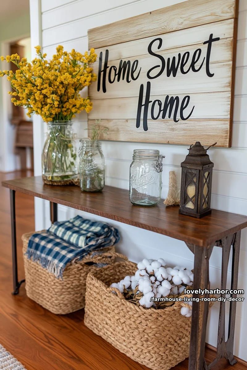 Make a farm-inspired Home Sweet Home wooden sign with a weathered finish. 1