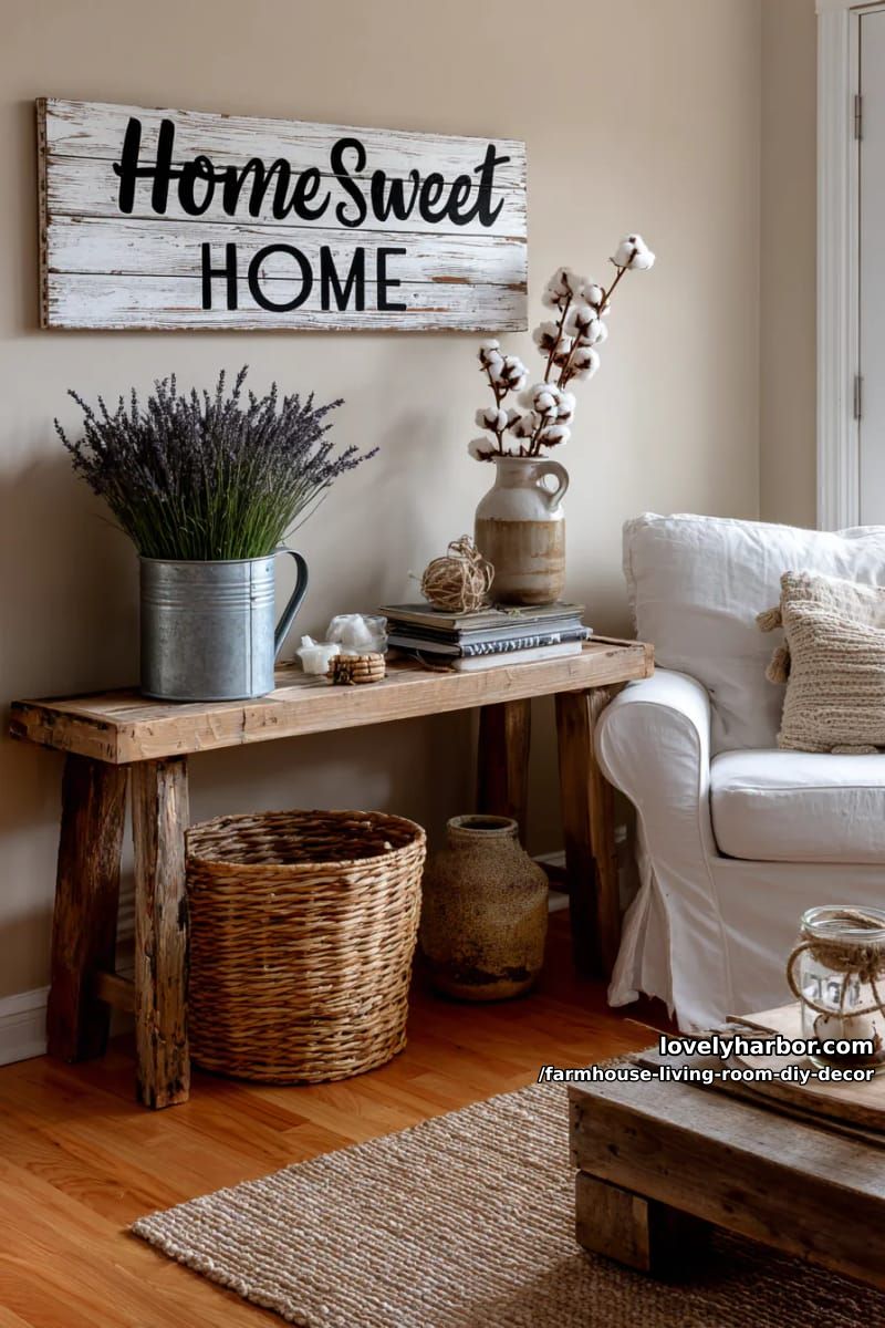 Make a farm-inspired Home Sweet Home wooden sign with a weathered finish. 1