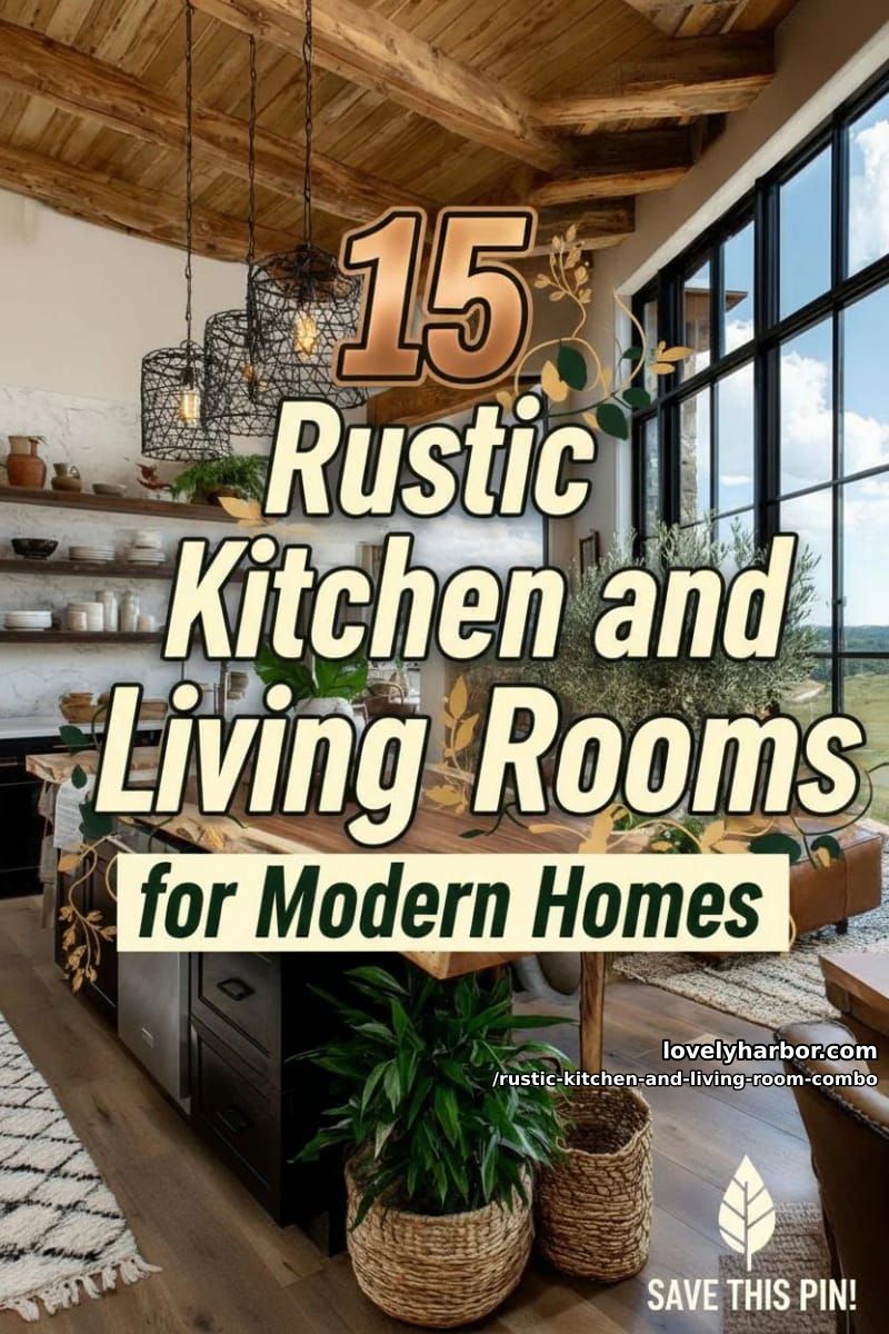 15 Rustic Kitchen and Living Room Combos for Modern Homes 39 Rustic combination of kitchen and living room – Collage 38