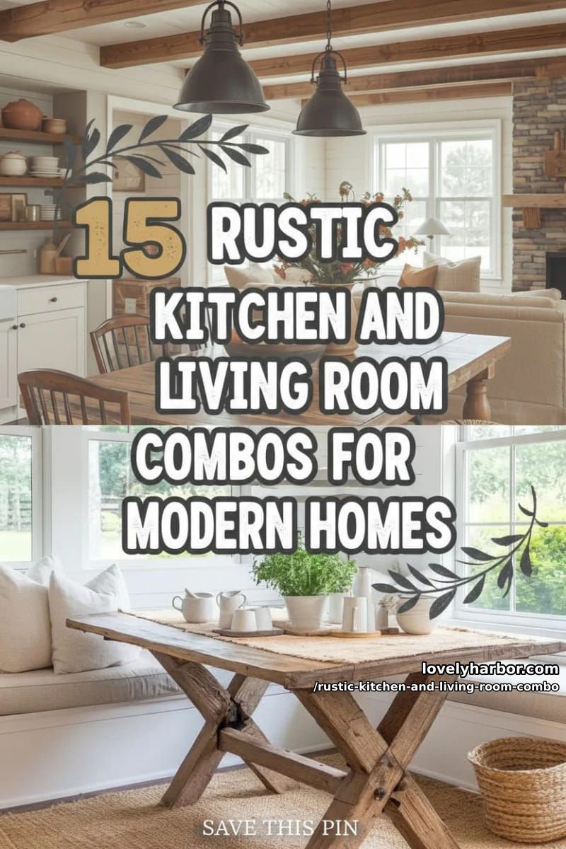 15 Rustic Kitchen and Living Room Combos for Modern Homes 40 Rustic combination of kitchen and living room – Collage 39