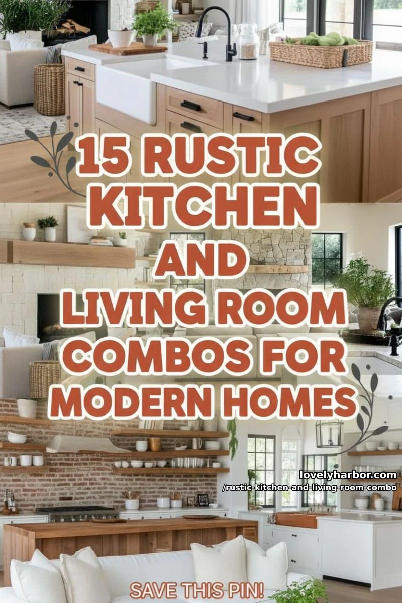 15 Rustic Kitchen and Living Room Combos for Modern Homes 41 Rustic combination of kitchen and living room – Collage 40