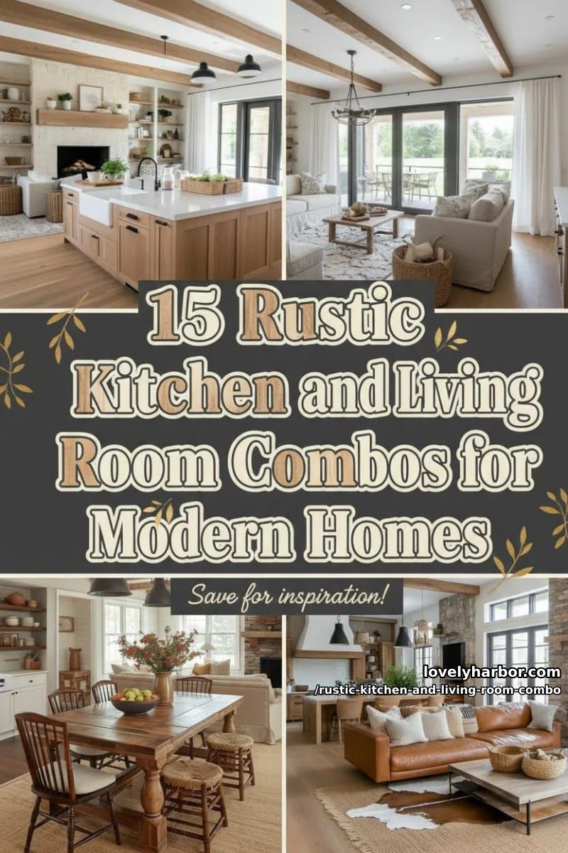 15 Rustic Kitchen and Living Room Combos for Modern Homes 43 Rustic combination of kitchen and living room – Collage 42