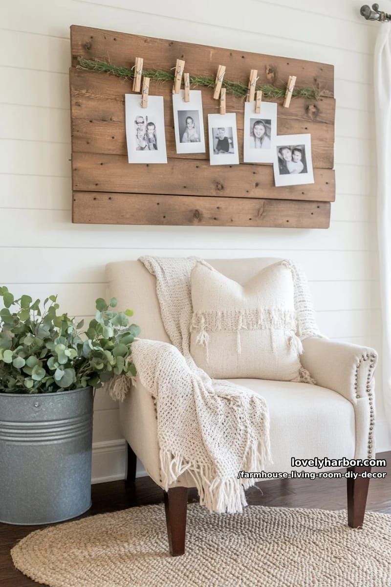 Transform a pallet into a farmhouse-style photo and memo display board. 1