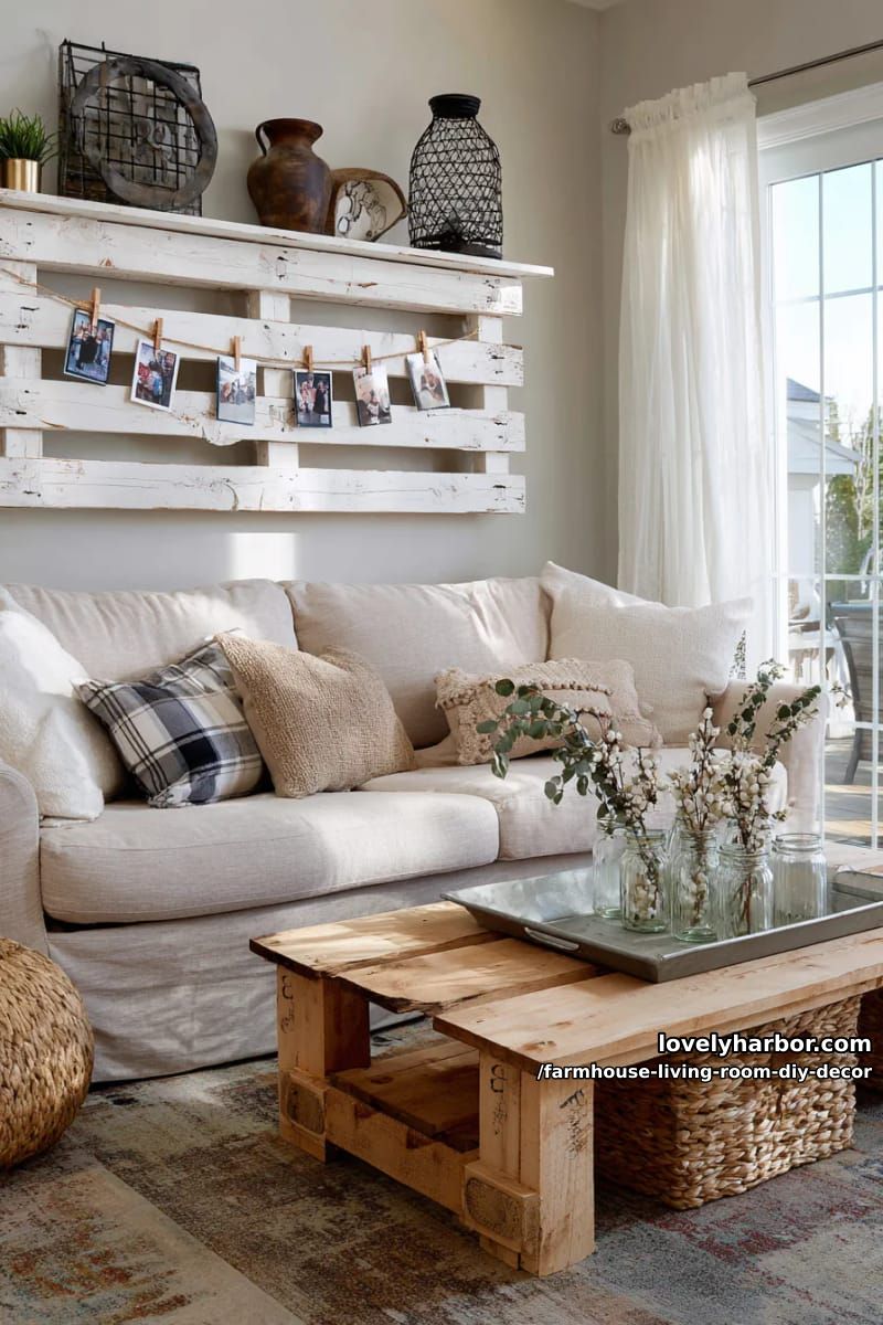 Transform a pallet into a farmhouse-style photo and memo display board. 1